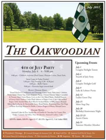 Oakwood Country Club July 2011 Newsletter Cover Page